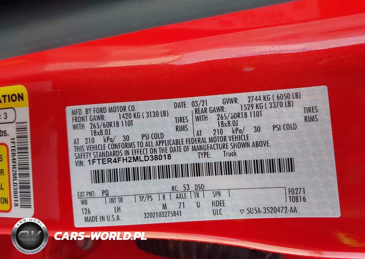 2021 Ford Ranger Xl VIN:1FTER4FH2MLD38018 - 9