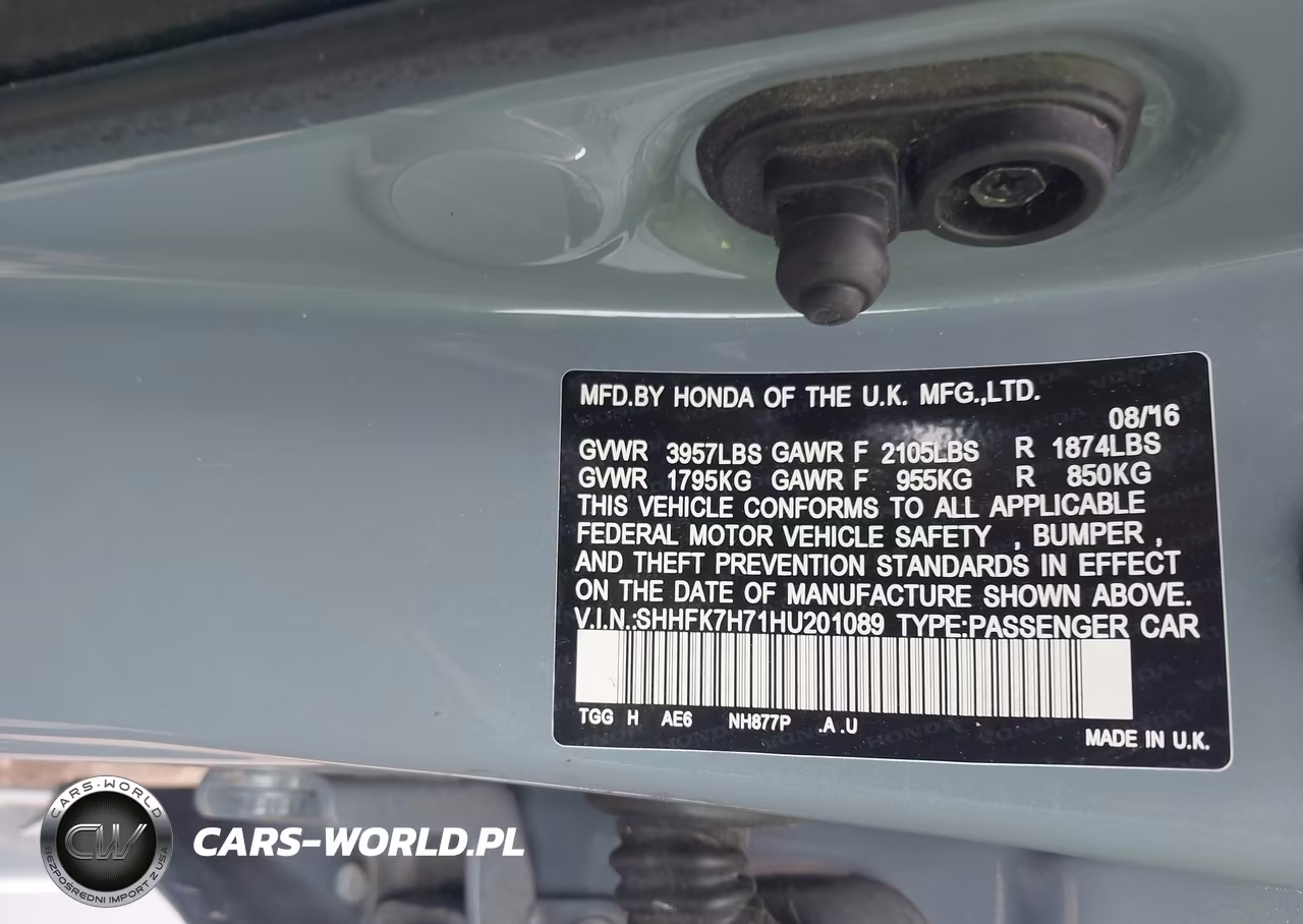 2017 Honda Civic Ex-L VIN:SHHFK7H71HU201089 - 9