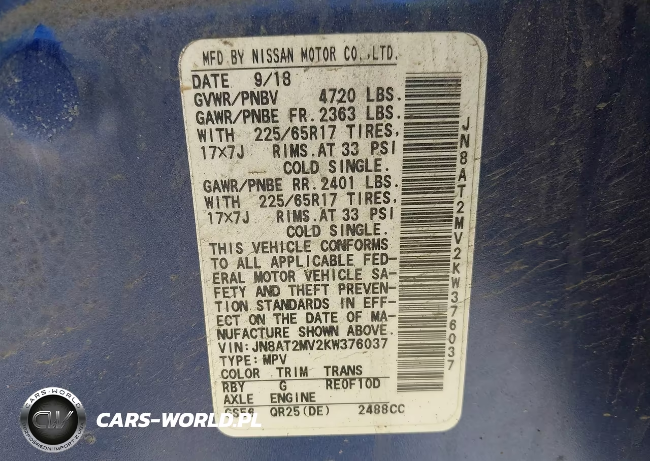 2019 Nissan Rogue S VIN:JN8AT2MV2KW376037 - 9