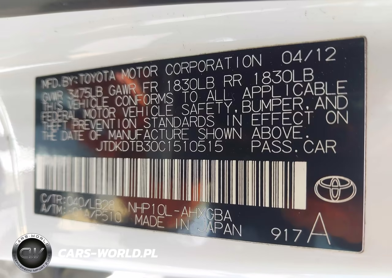 2012 Toyota Prius C Four VIN:JTDKDTB30C1510515 - 9