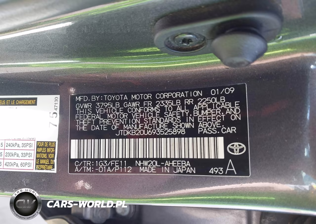 2009 Toyota Prius VIN:JTDKB20U693525898 - 9