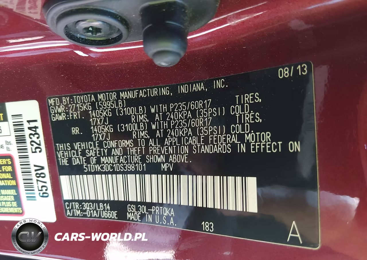 2013 Toyota Sienna Xle V6 8 Passenger VIN:5TDYK3DC1DS398101 - 9
