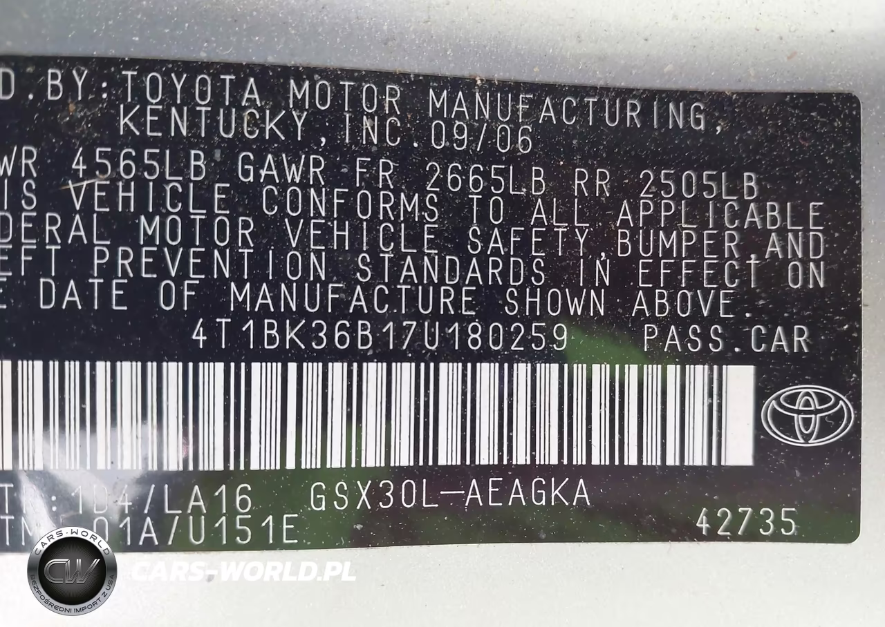 2007 Toyota Avalon Xls VIN:4T1BK36B17U180259 - 9