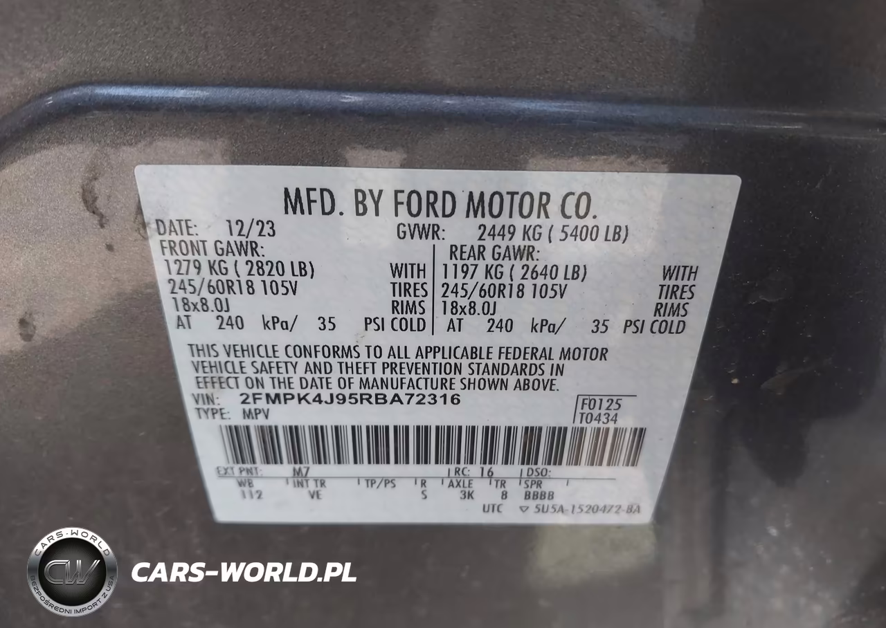 2024 Ford Edge Sel VIN:2FMPK4J95RBA72316 - 9