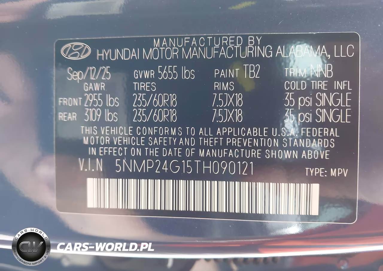 2026 Hyundai Santa Fe Hybrid Sel VIN:5NMP24G15TH090121 - 9