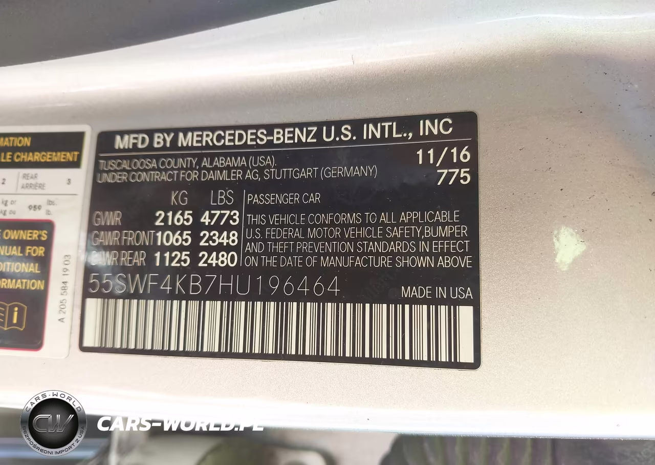 2017 Mercedes-Benz C 300 4Matic-Luxury 4Matic VIN:55SWF4KB7HU196464 - 9