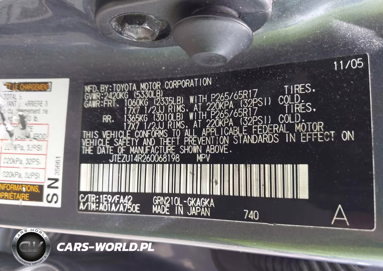 2006 Toyota 4Runner Sr5 V6 VIN:JTEZU14R260068198 - 9