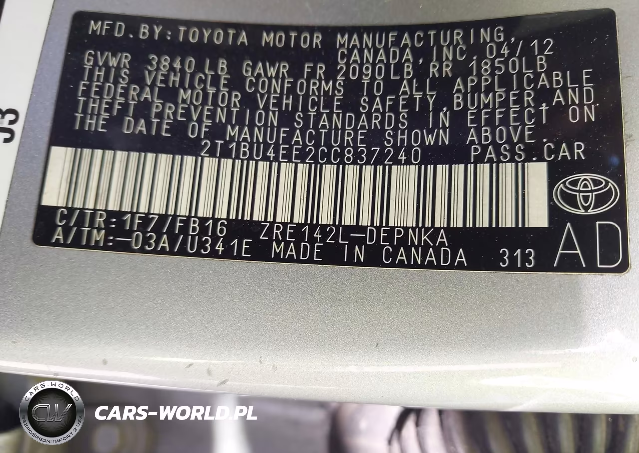 2012 Toyota Corolla Le VIN:2T1BU4EE2CC837240 - 9