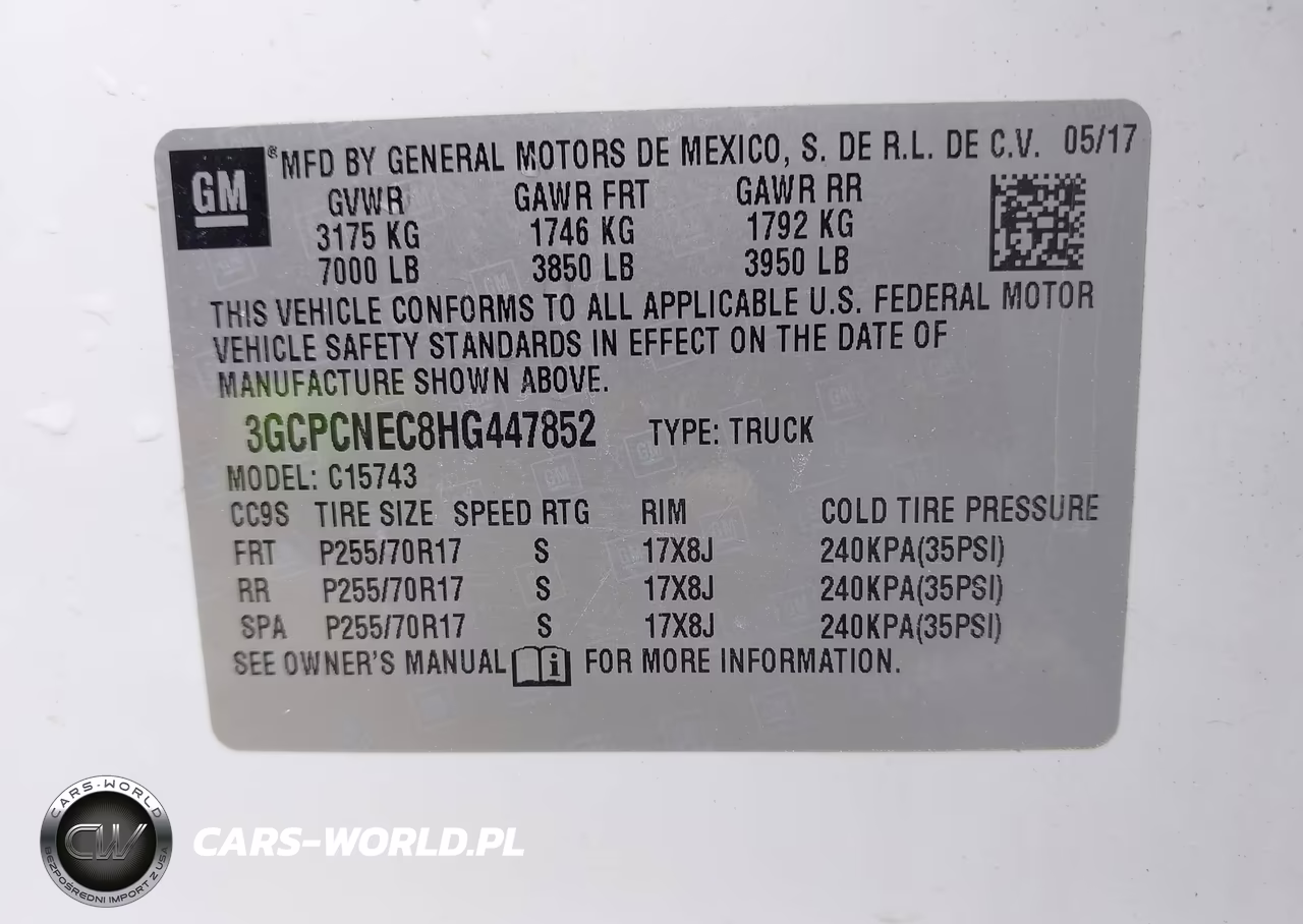 2017 Chevrolet Silverado 1500 Wt VIN:3GCPCNEC8HG447852 - 9