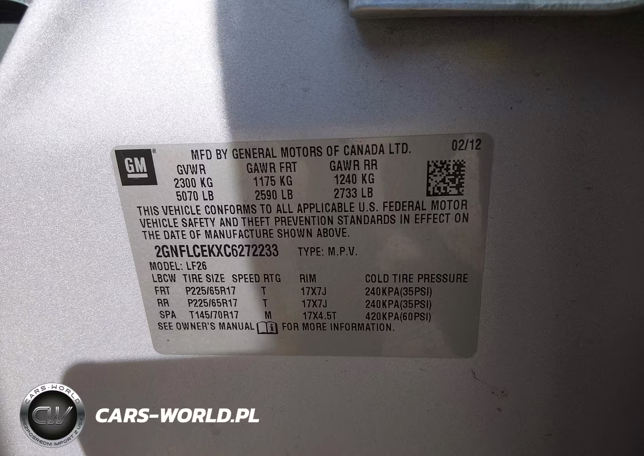 2012 Chevrolet Equinox Ls VIN:2GNFLCEKXC6272233 - 9
