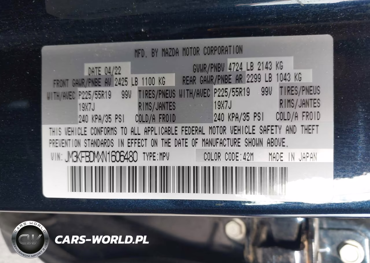2022 Mazda Cx-5 2.5 S Premium VIN:JM3KFBDMXN1606480 - 9