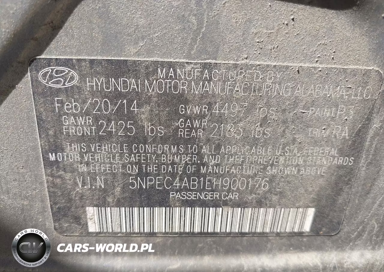 2014 Hyundai Sonata Se 2.0T VIN:5NPEC4AB1EH900176 - 9