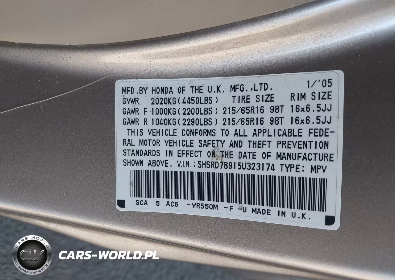 2005 Honda Cr-V Se VIN:SHSRD78915U323174 - 9