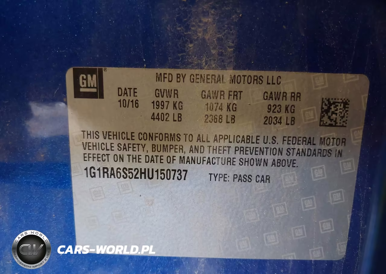 2017 Chevrolet Volt Lt VIN:1G1RA6S52HU150737 - 9