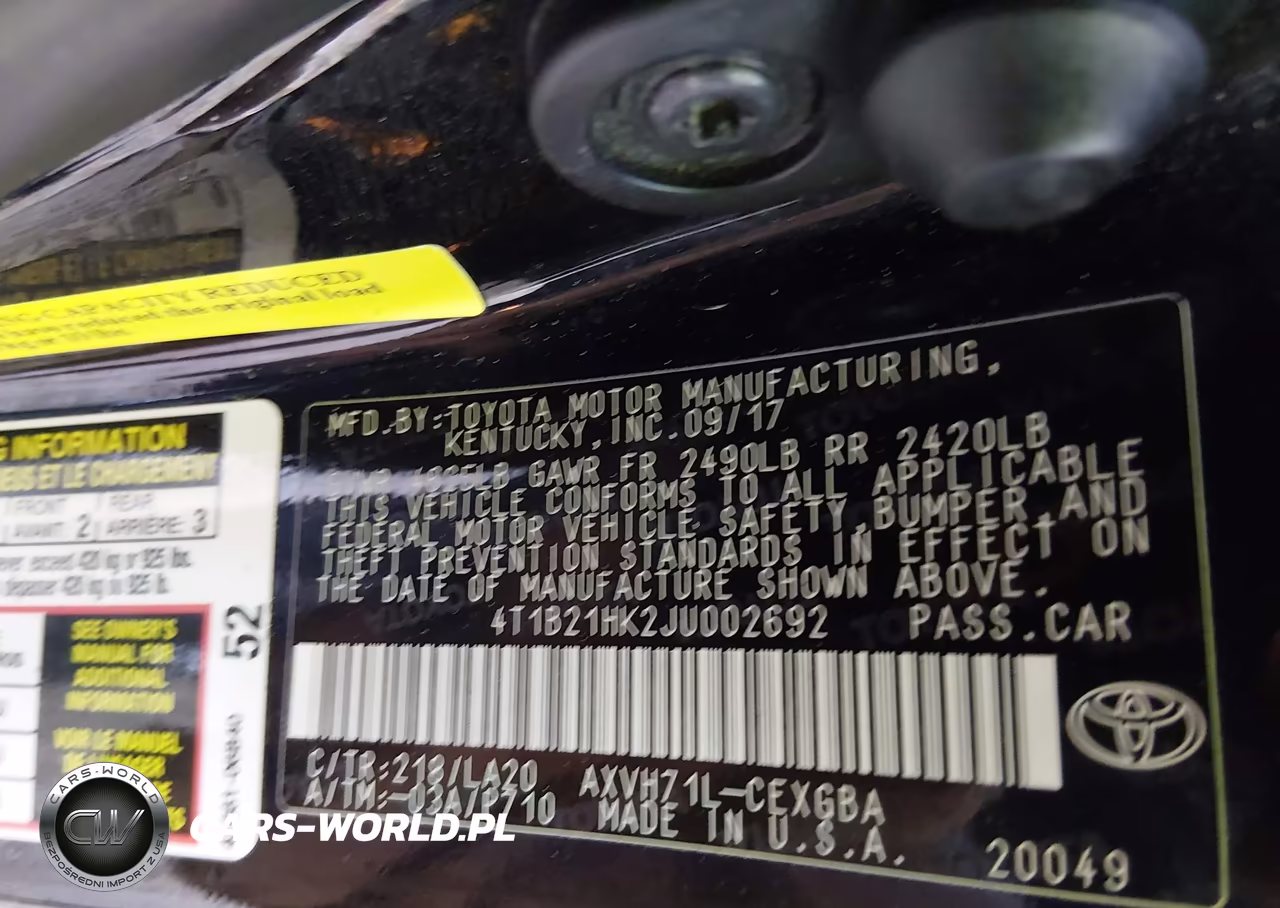 2018 Toyota Camry Hybrid Xle VIN:4T1B21HK2JU002692 - 9