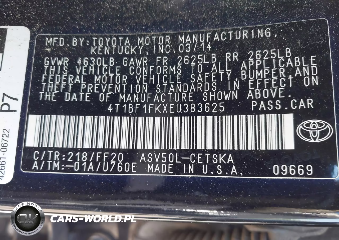 2014 Toyota Camry Se VIN:4T1BF1FKXEU383625 - 9