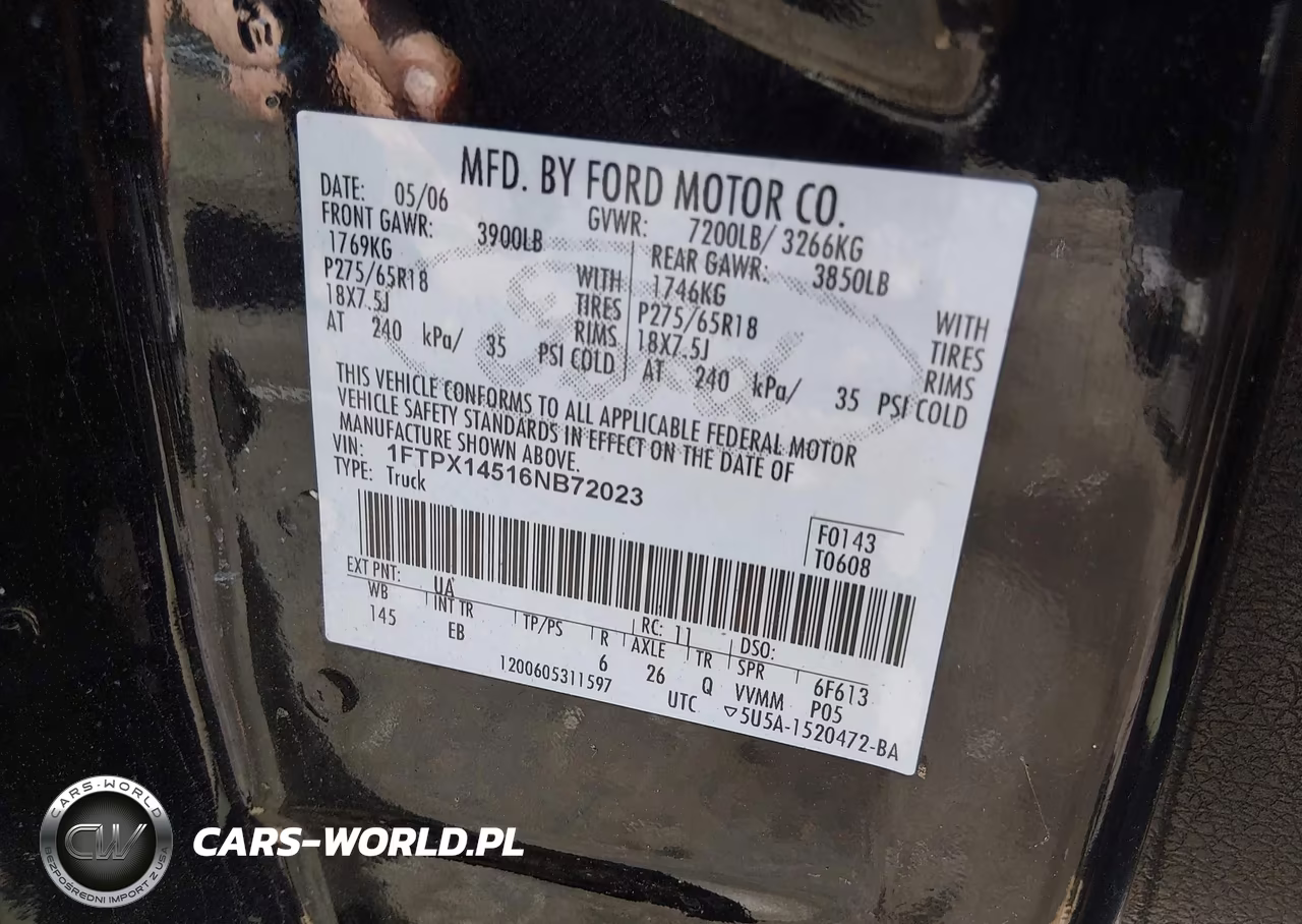 2006 Ford F-150 Fx4-Lariat-Xl-Xlt VIN:1FTPX14516NB72023 - 9
