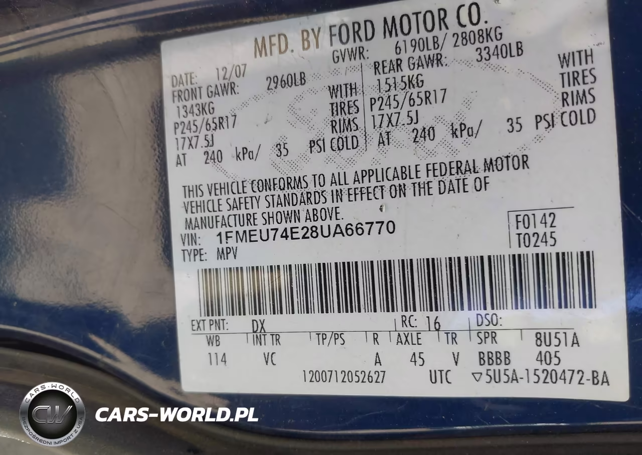 2008 Ford Explorer Eddie Bauer VIN:1FMEU74E28UA66770 - 9