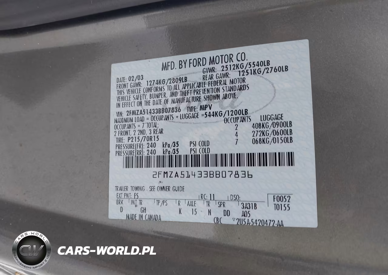 2003 Ford Windstar Lx VIN:2FMZA51433BB07836 - 9