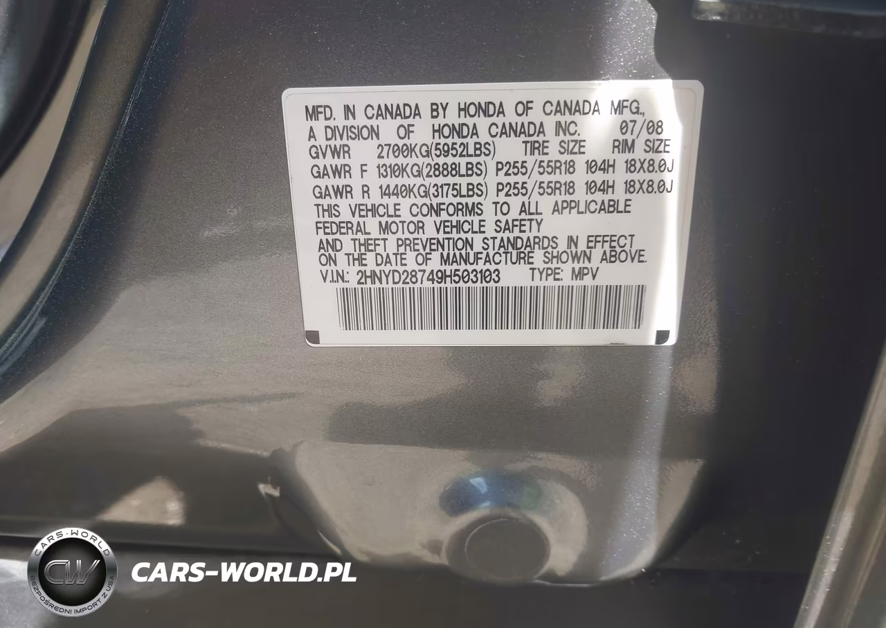 2009 Acura Mdx Sport Package VIN:2HNYD28749H503103 - 9
