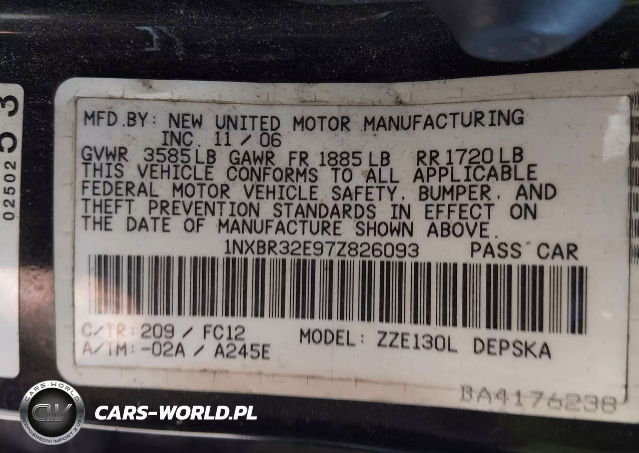 2007 Toyota Corolla S VIN:1NXBR32E97Z826093 - 9