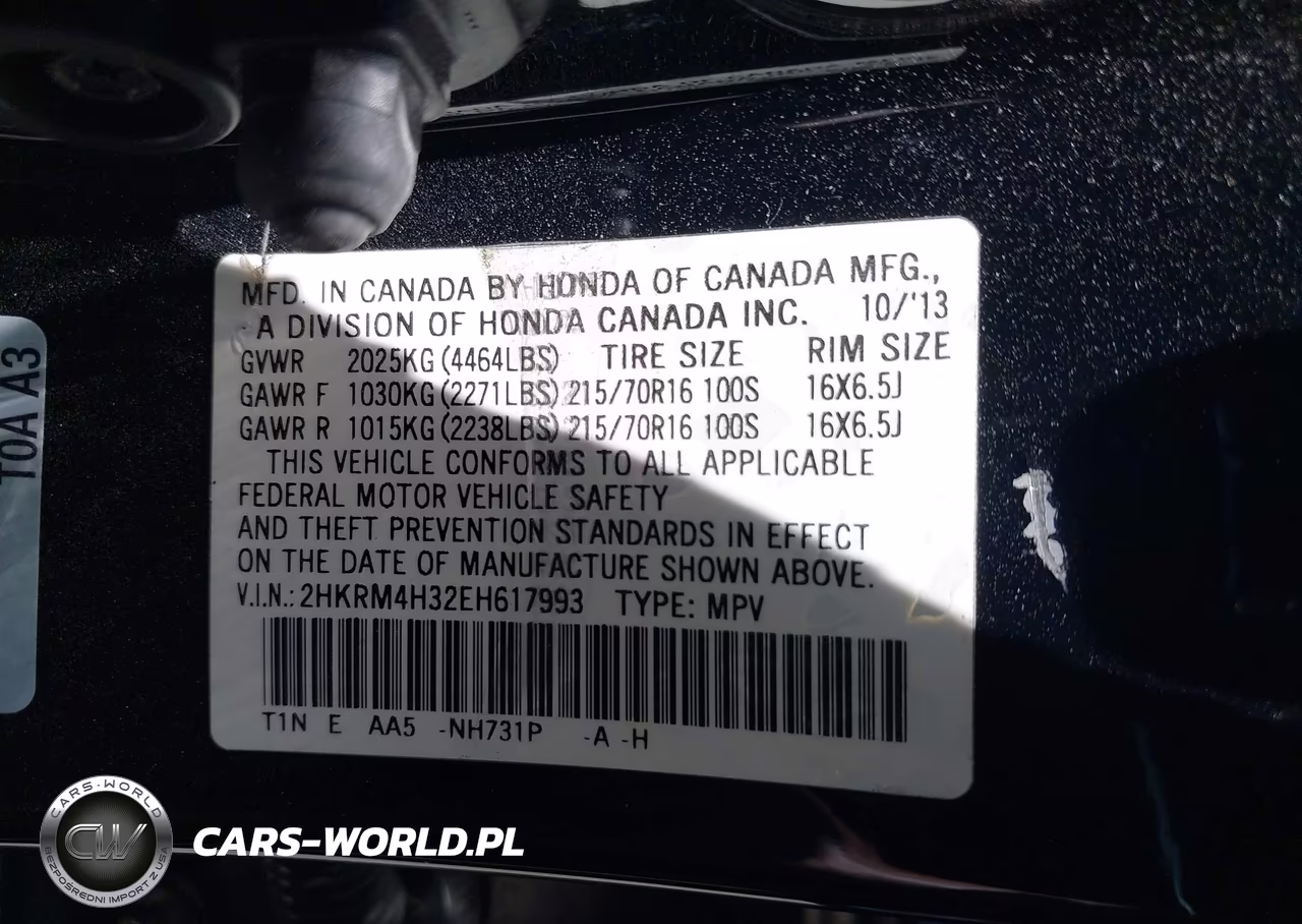 2014 Honda Cr-V Lx VIN:2HKRM4H32EH617993 - 9