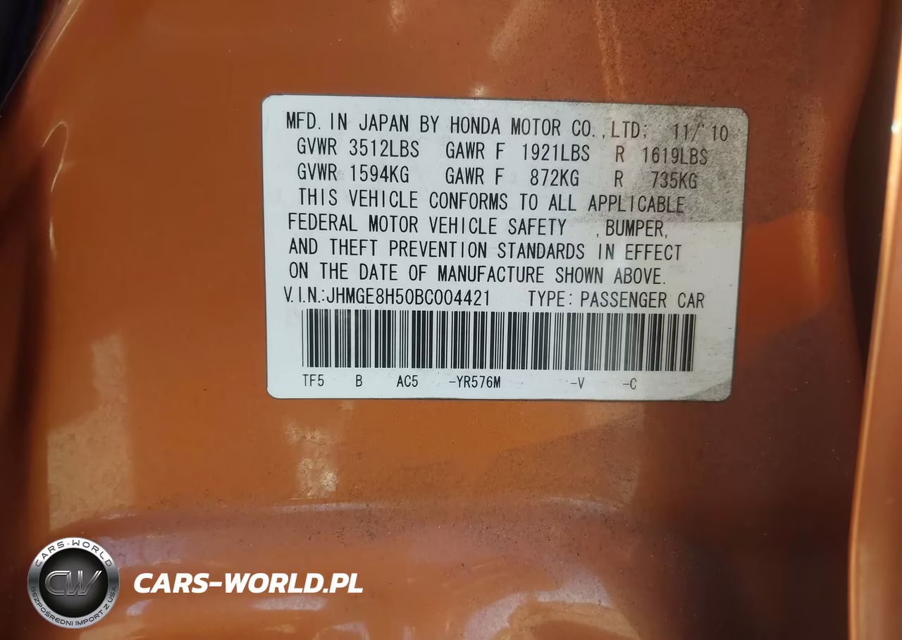 2011 Honda Fit Sport VIN:JHMGE8H50BC004421 - 9