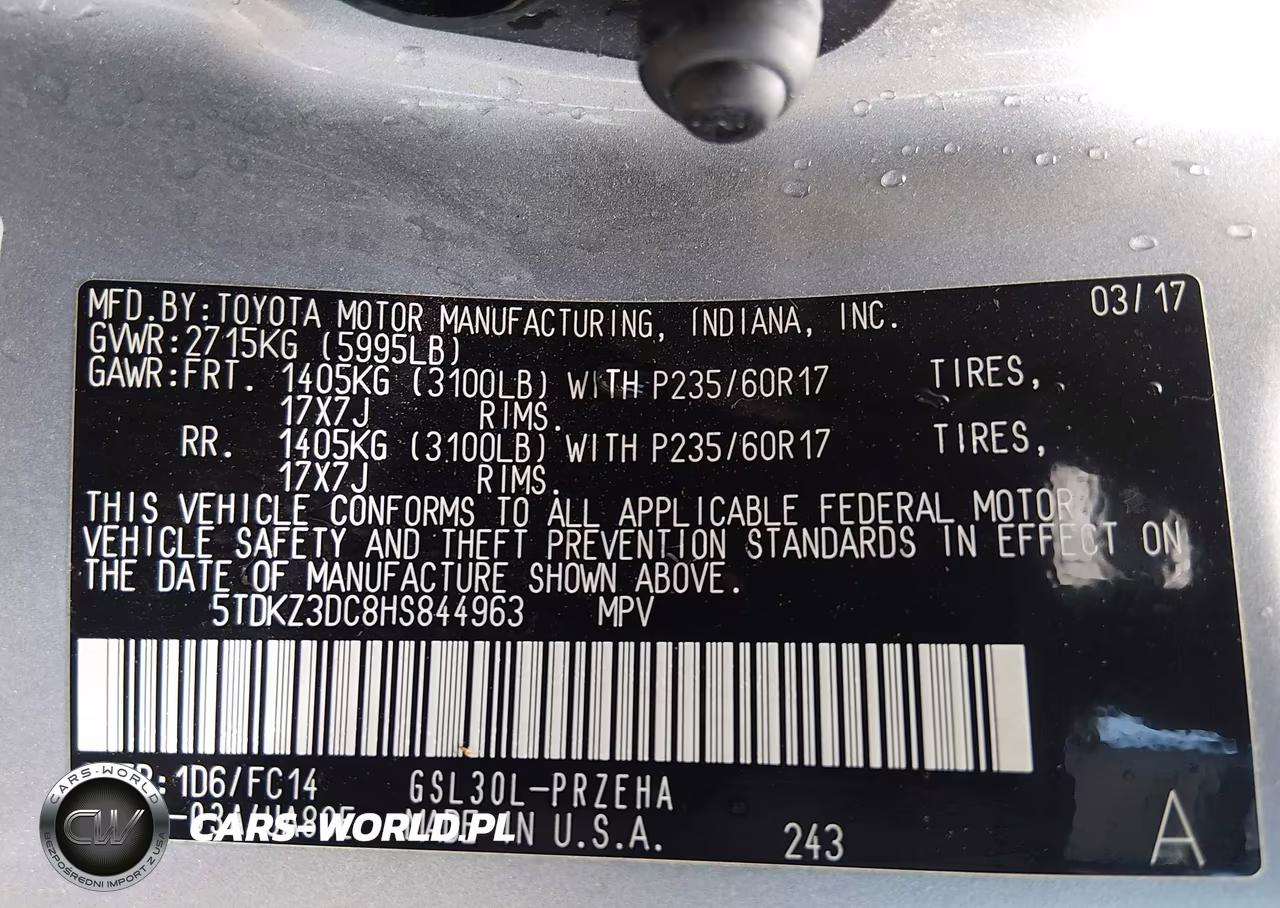 2017 Toyota Sienna Le 8 Passenger VIN:5TDKZ3DC8HS844963 - 9