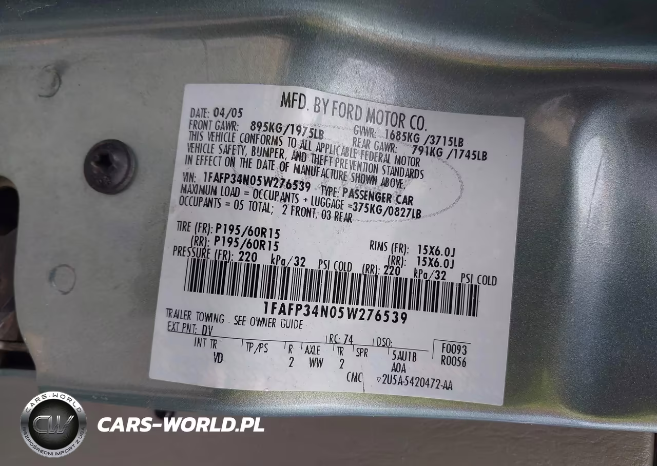 2005 Ford Focus Zx4 VIN:1FAFP34N05W276539 - 9