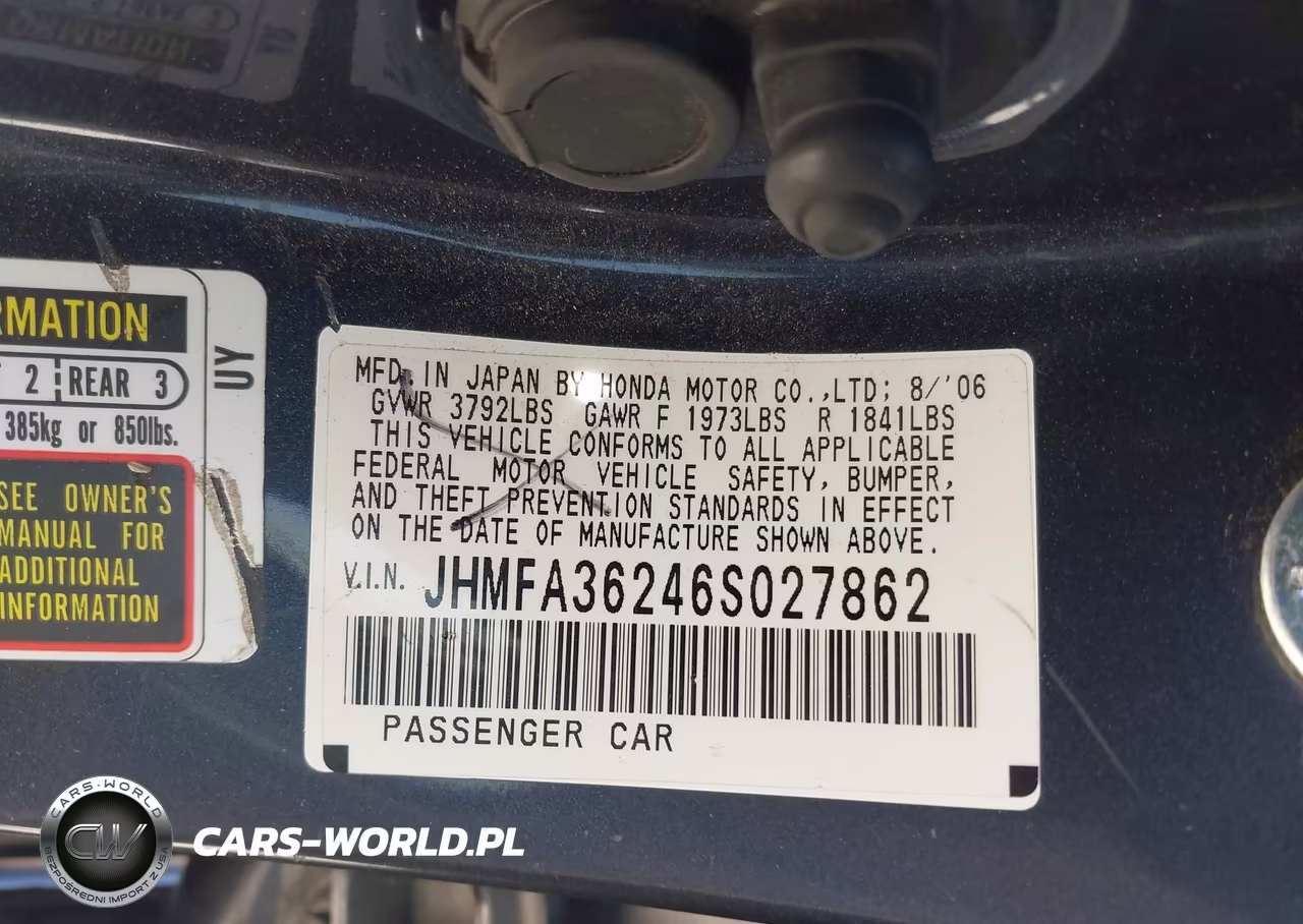 2006 Honda Civic Hybrid VIN:JHMFA36246S027862 - 9
