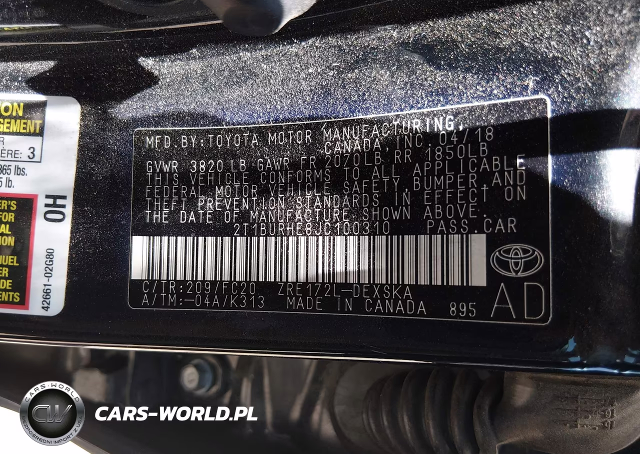 2018 Toyota Corolla Se VIN:2T1BURHE8JC100310 - 9