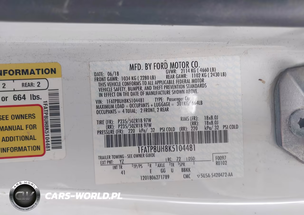 2019 Ford Mustang Ecoboost Premium VIN:1FATP8UH8K5104481 - 9