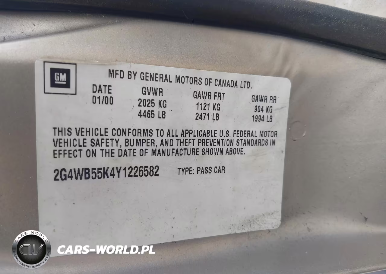 2000 Buick Regal Ls VIN:2G4WB55K4Y1226582 - 9
