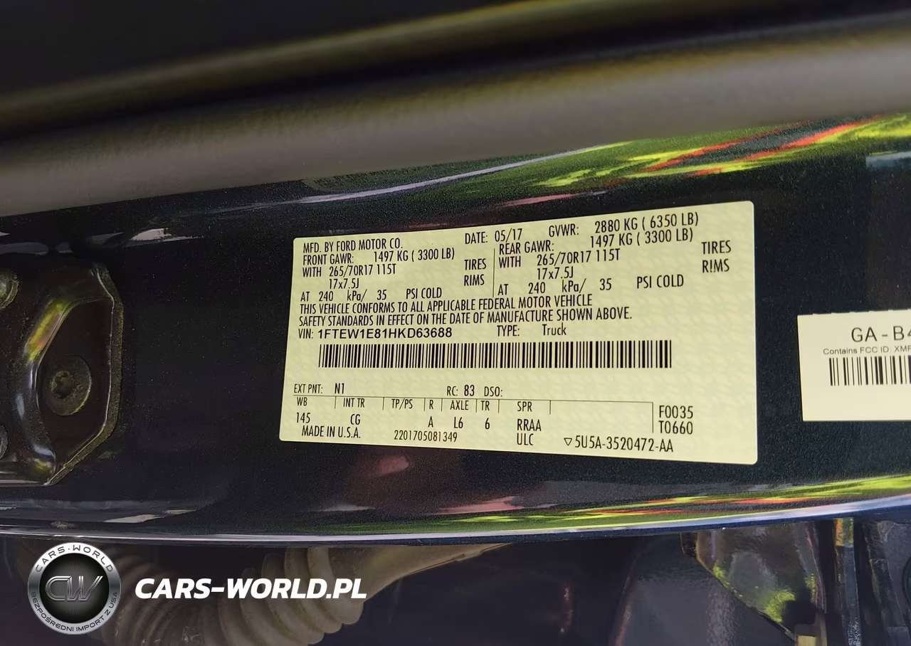 2017 Ford F-150 Xl VIN:1FTEW1E81HKD63688 - 9