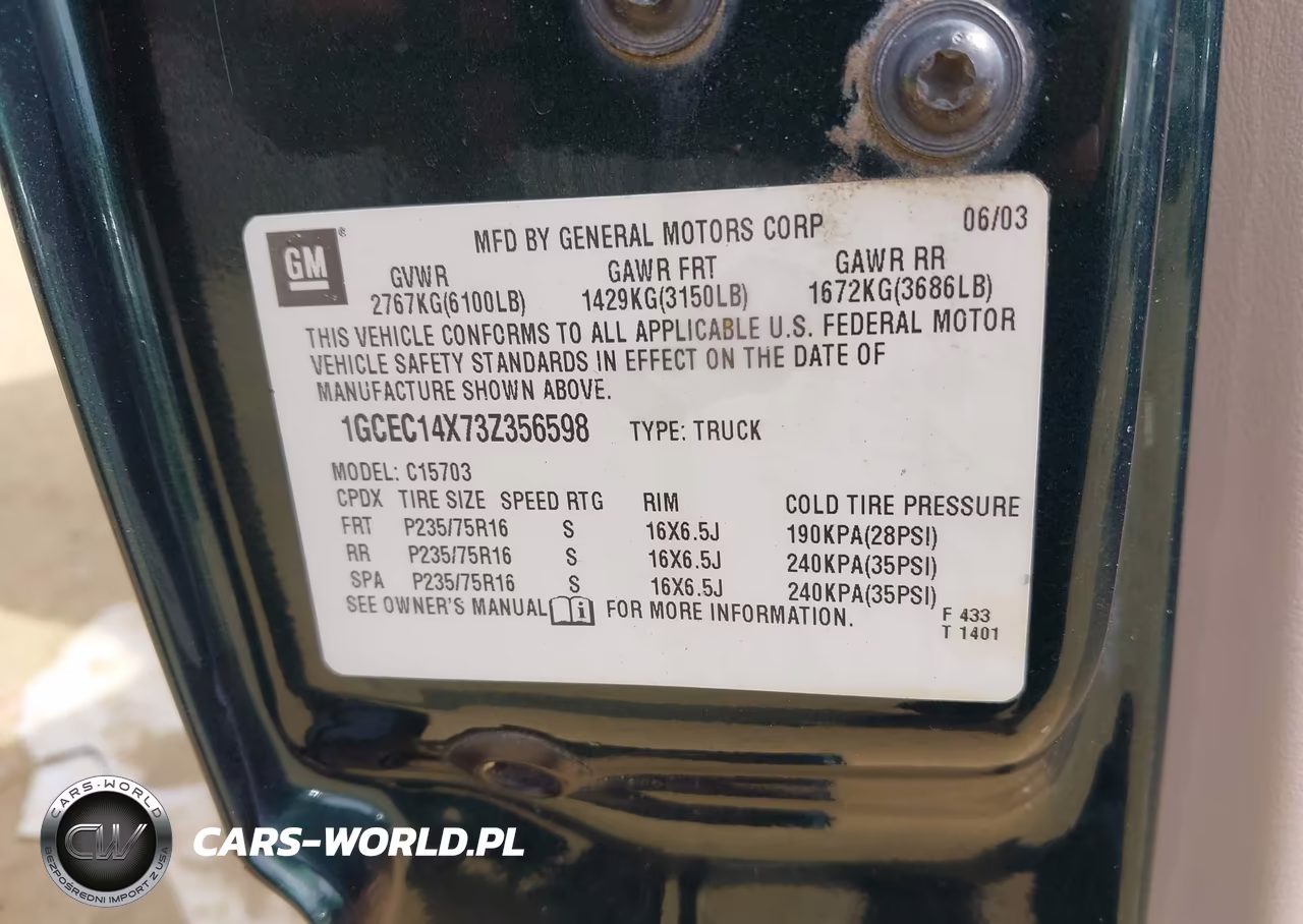 2003 Chevrolet Silverado 1500 VIN:1GCEC14X73Z356598 - 9