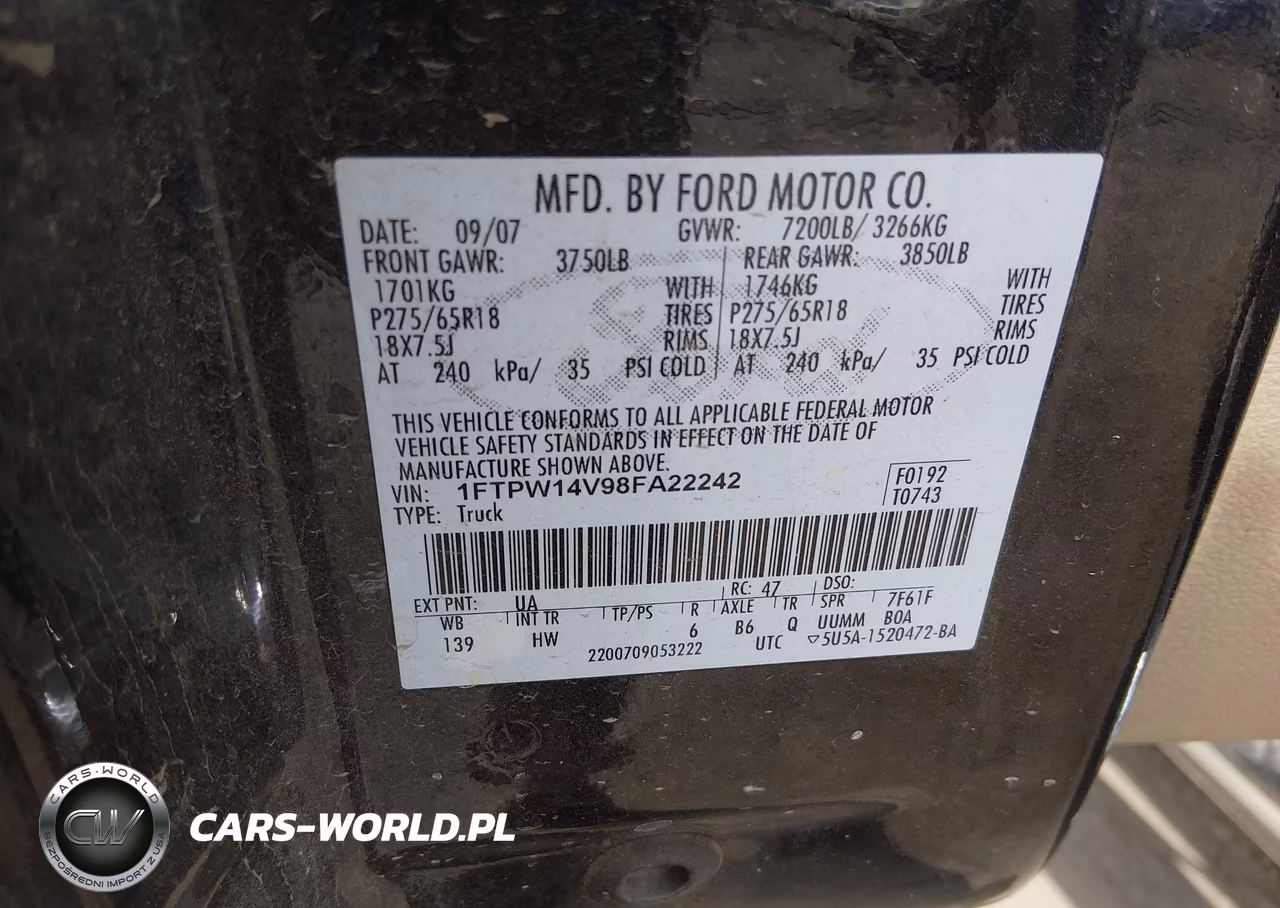 2008 Ford F-150 60Th Anniversary-Fx4-King Ranch-Lariat-Xlt VIN:1FTPW14V98FA22242 - 9