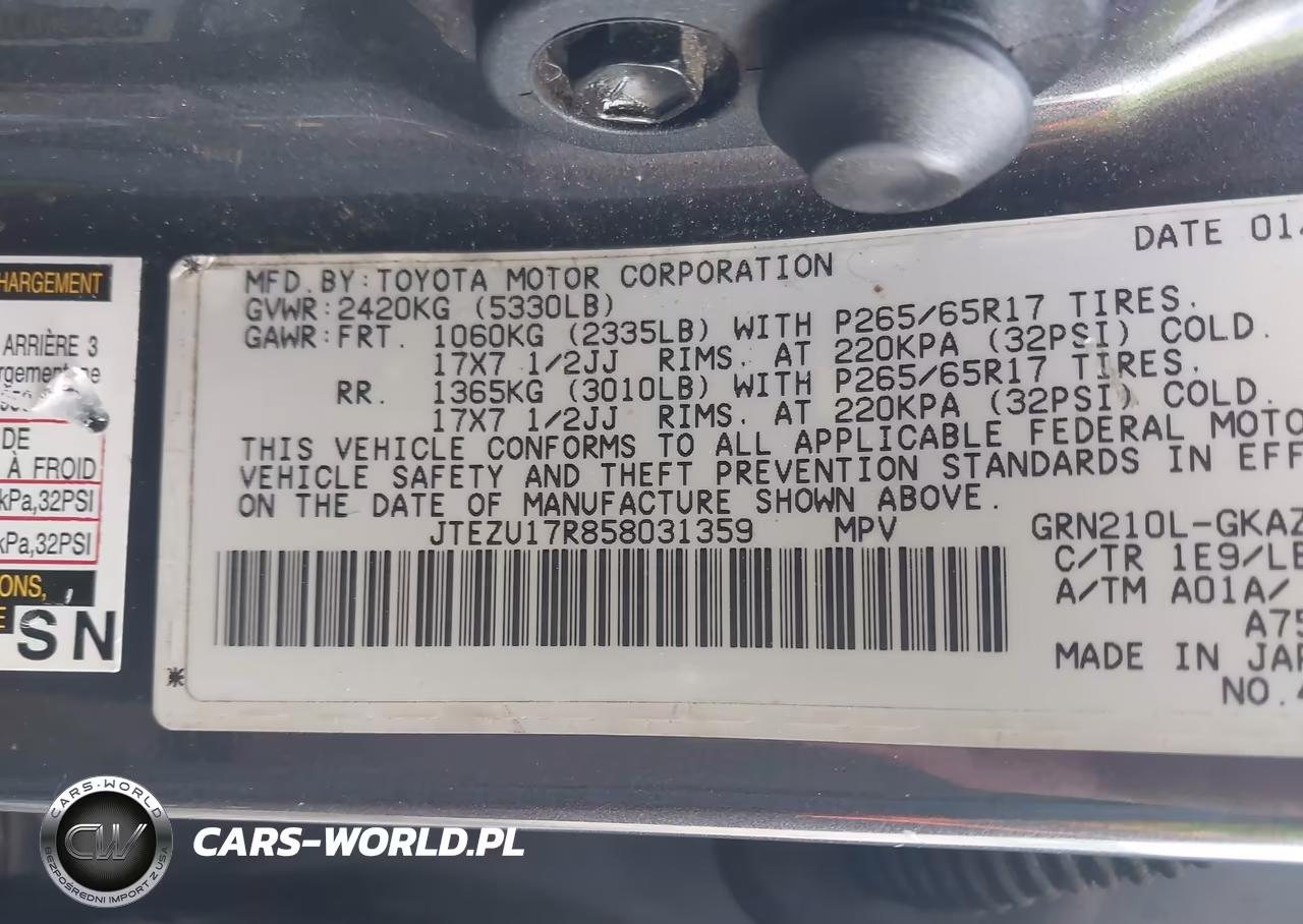2005 Toyota 4Runner Limited V6 VIN:JTEZU17R858031359 - 9