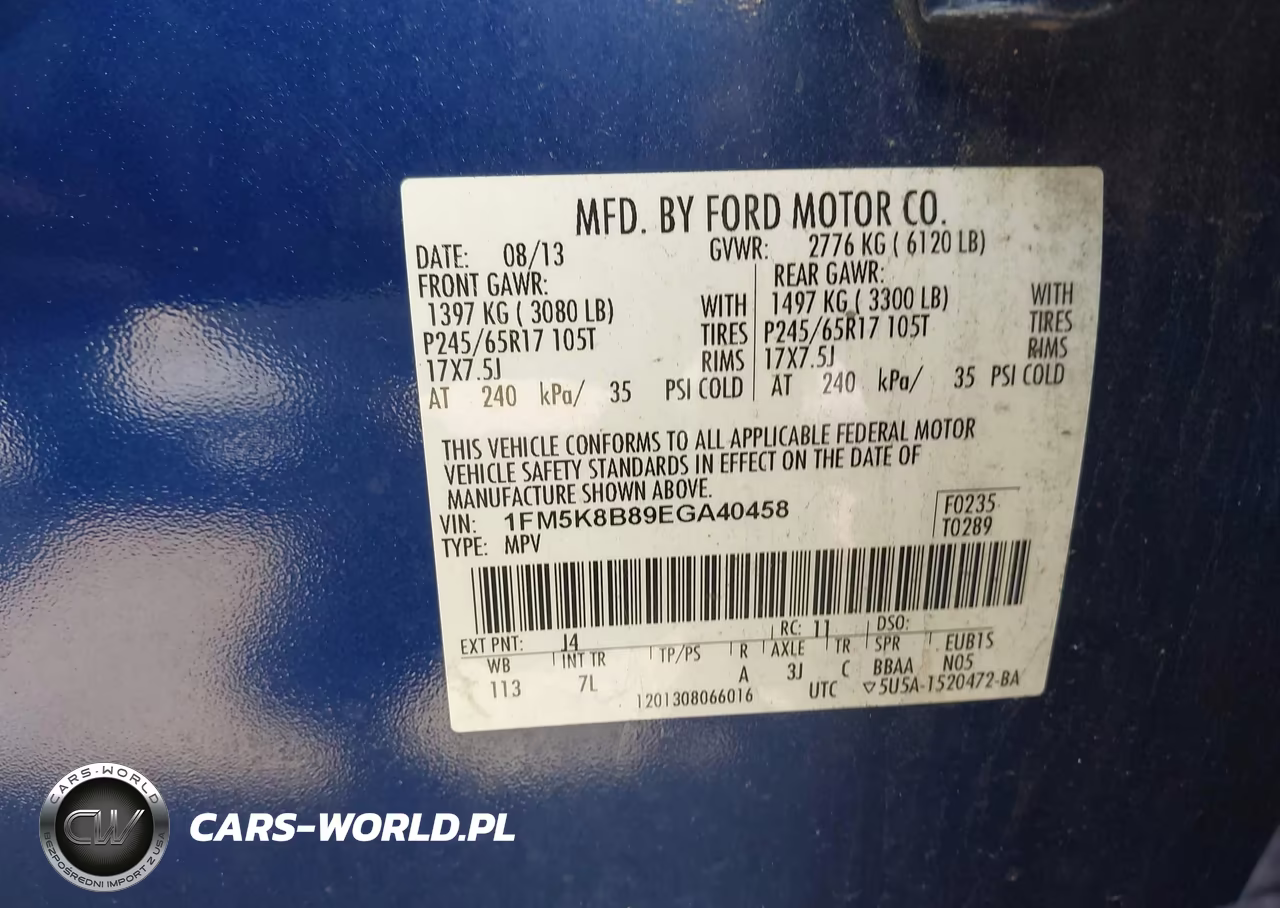 2014 Ford Explorer VIN:1FM5K8B89EGA40458 - 9