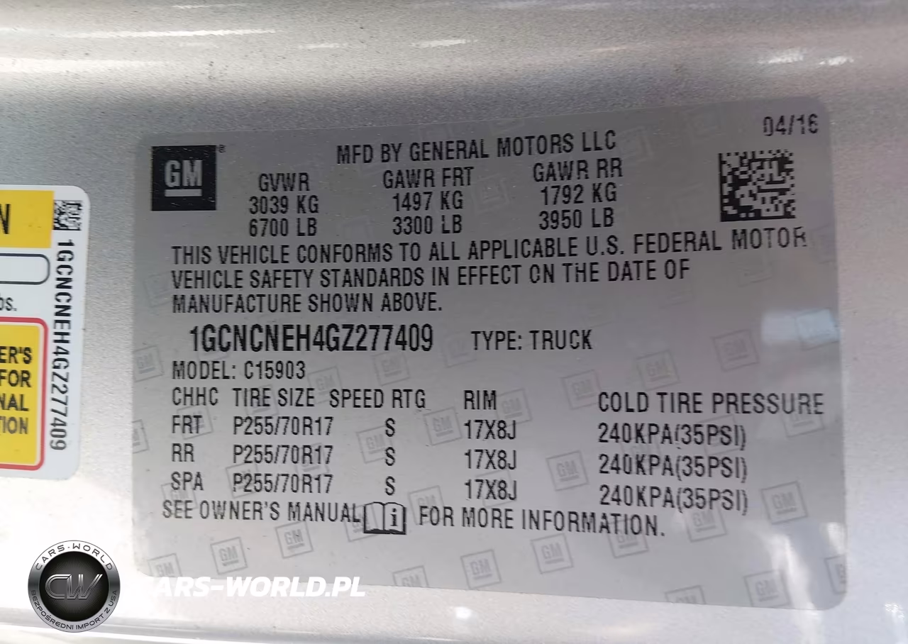2016 Chevrolet Silverado 1500 Wt VIN:1GCNCNEH4GZ277409 - 9
