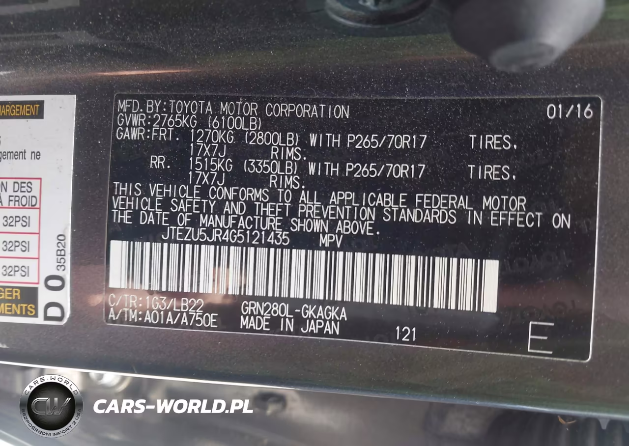 2016 Toyota 4Runner Sr5 Premium VIN:JTEZU5JR4G5121435 - 9