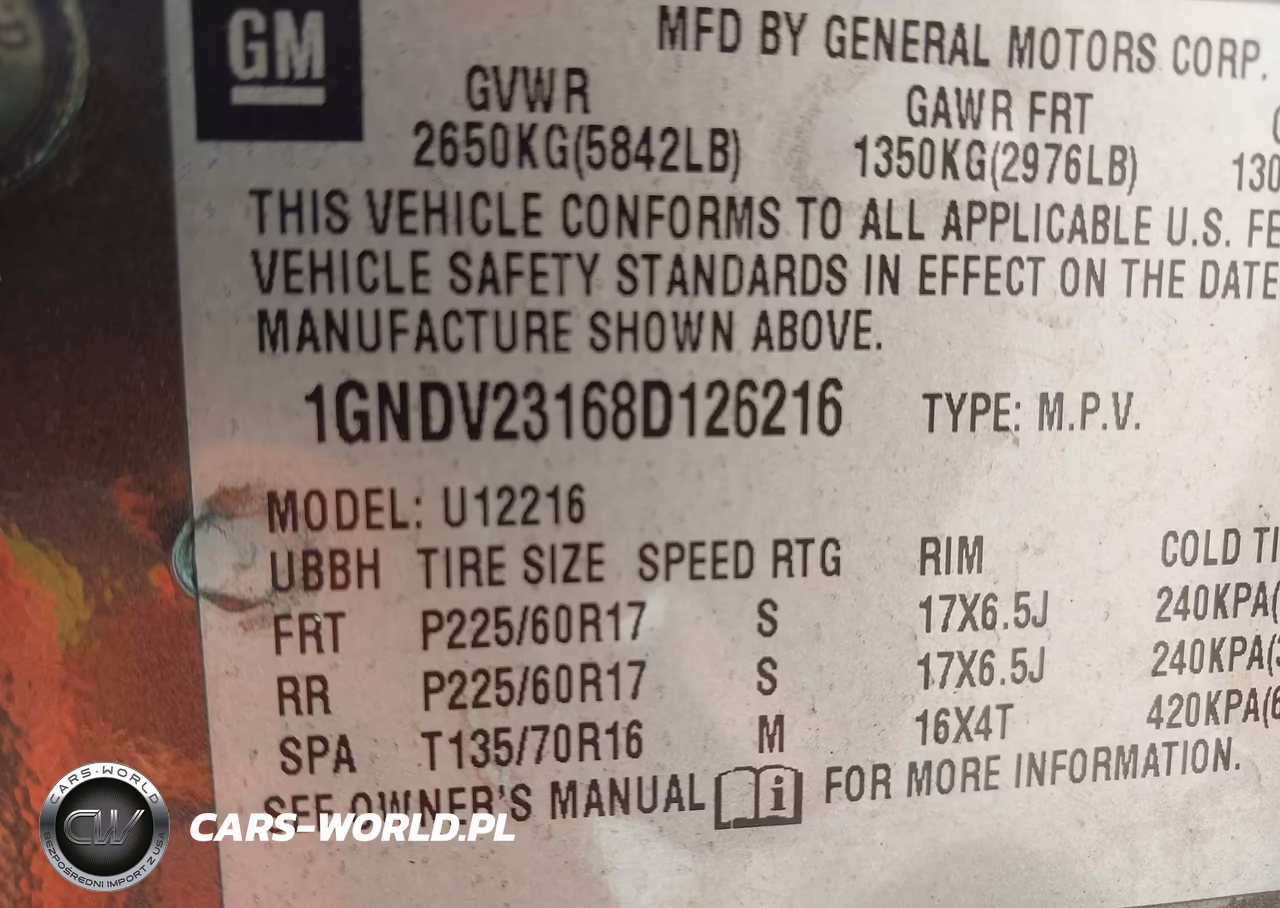 2008 Chevrolet Uplander Ls VIN:1GNDV23168D126216 - 9