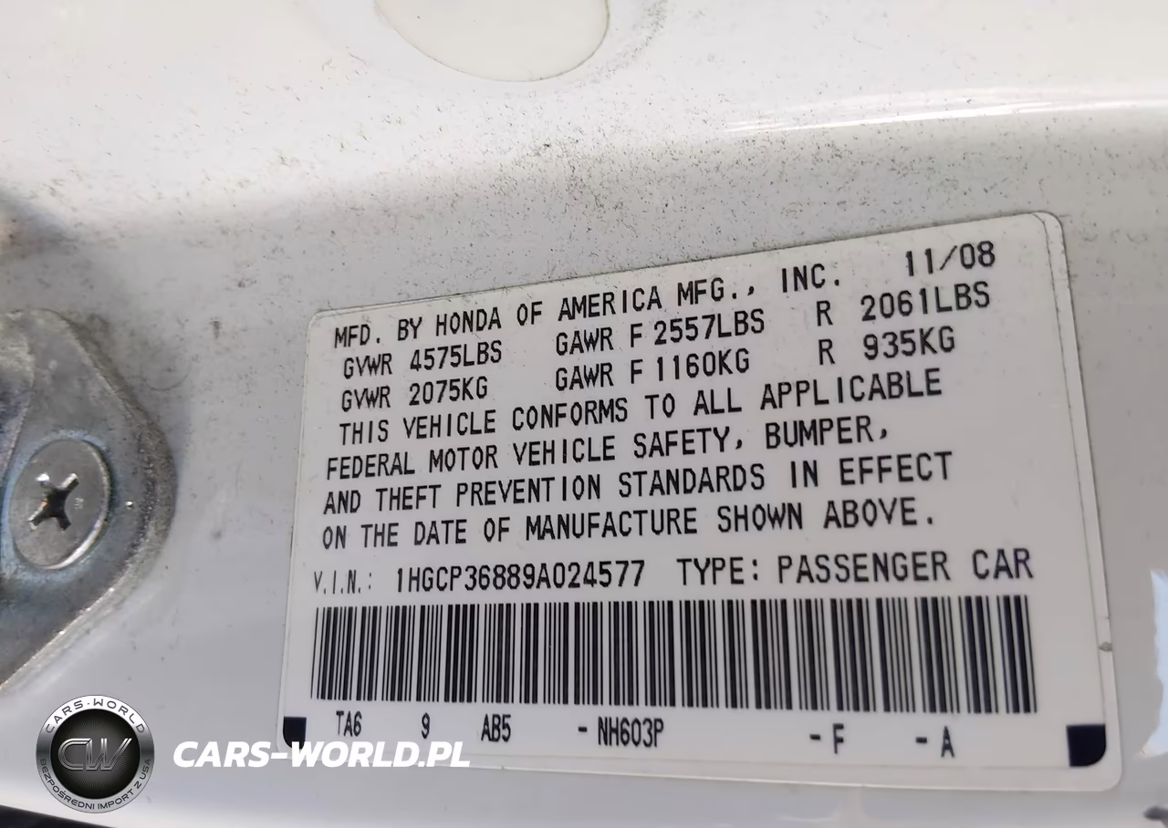 2009 Honda Accord 3.5 Ex-L VIN:1HGCP36889A024577 - 9