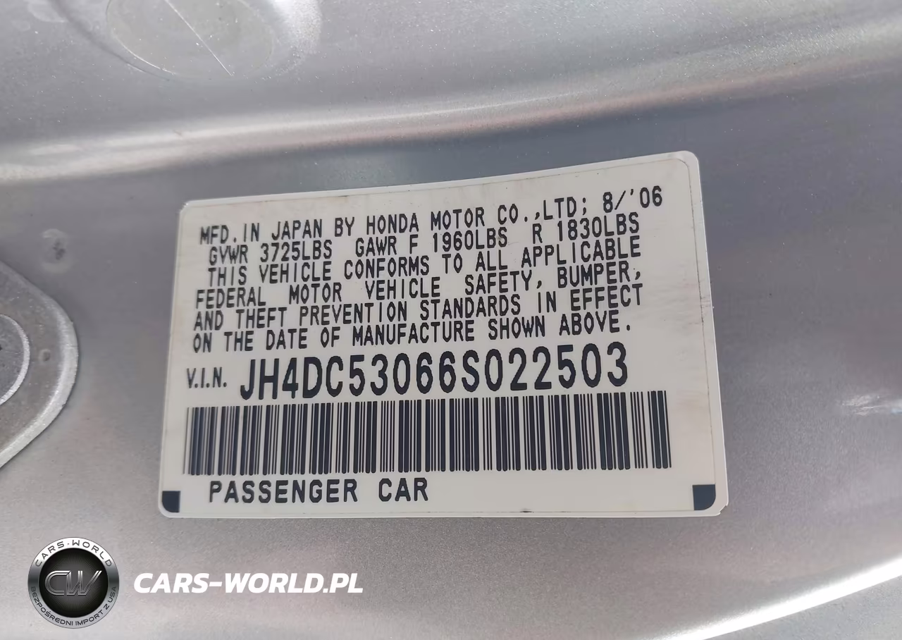 2006 Acura Rsx Type S VIN:JH4DC53066S022503 - 9