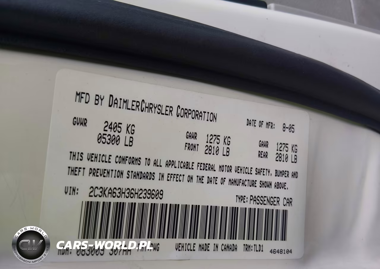 2006 Chrysler 300C VIN:2C3KA63H36H239609 - 9