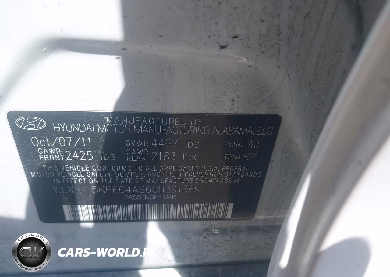 2012 Hyundai Sonata Limited 2.0T VIN:5NPEC4AB6CH391389 - 9