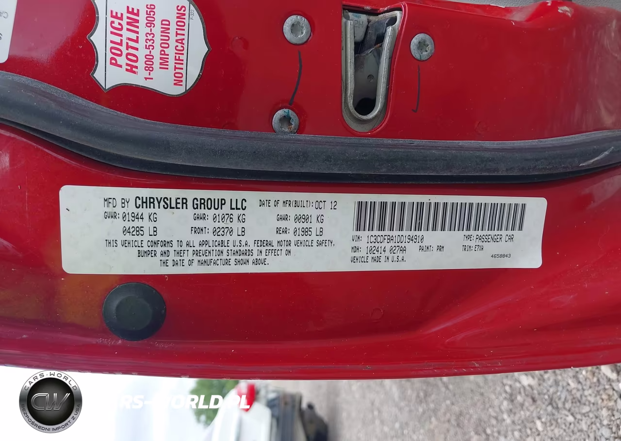 2013 Dodge Dart Sxt VIN:1C3CDFBA1DD194910 - 9