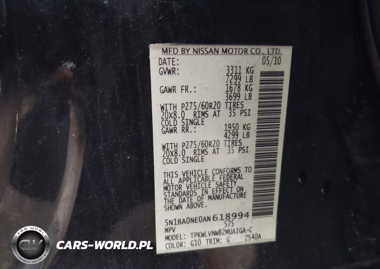 2010 Nissan Armada Platinum VIN:5N1BA0NE0AN618994 - 9