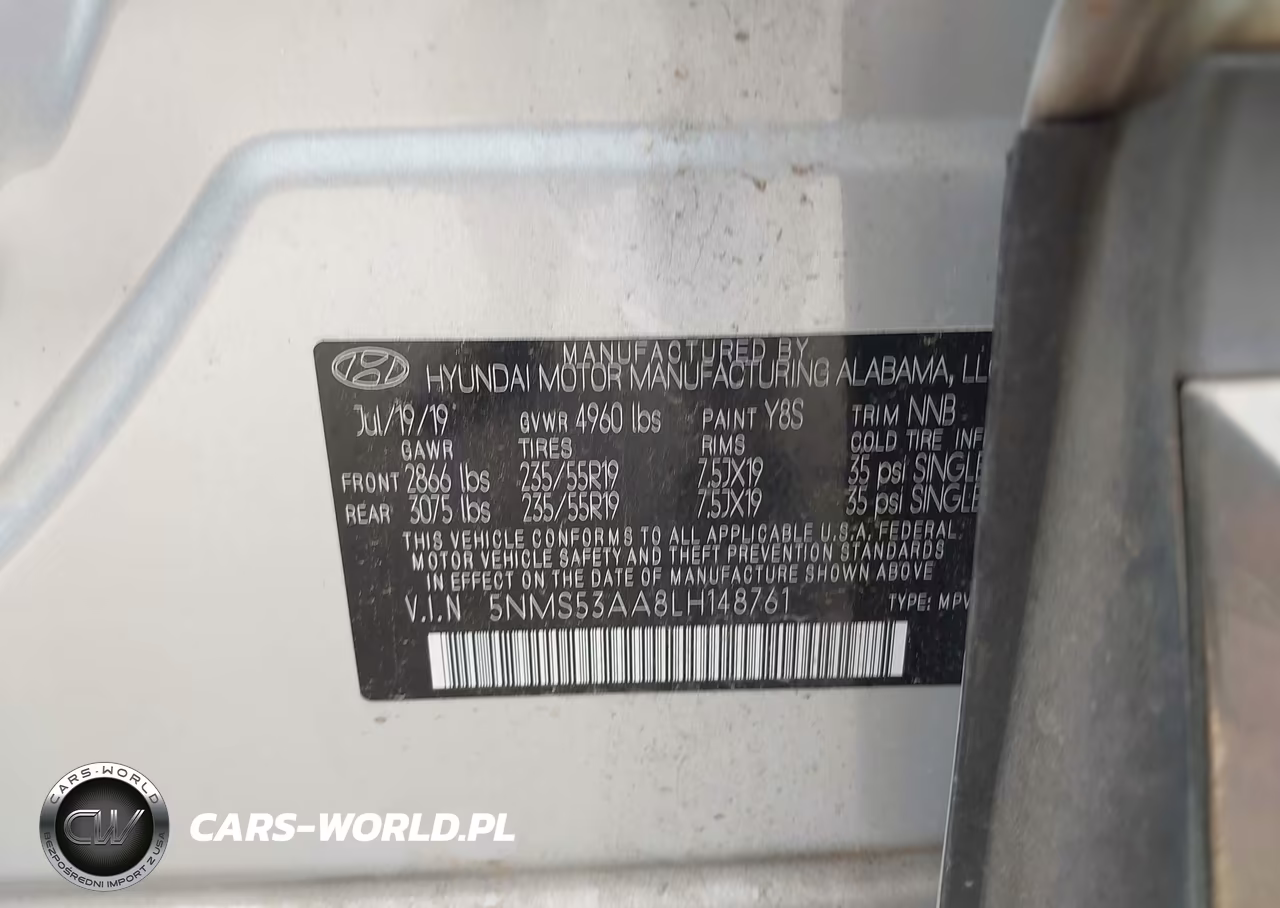 2020 Hyundai Santa Fe Limited 2.0T VIN:5NMS53AA8LH148761 - 9