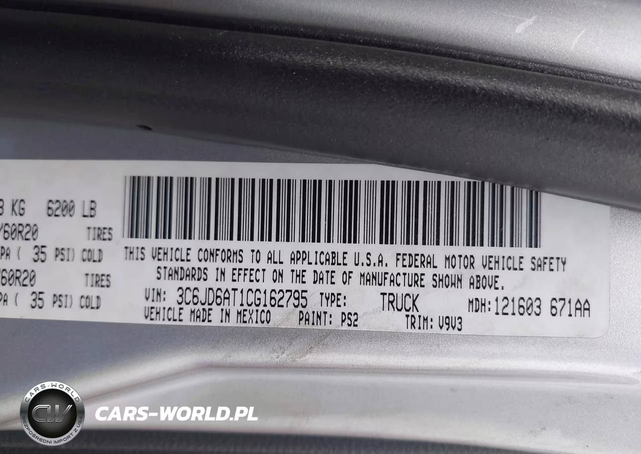 2012 Ram 1500 St VIN:3C6JD6AT1CG162795 - 9