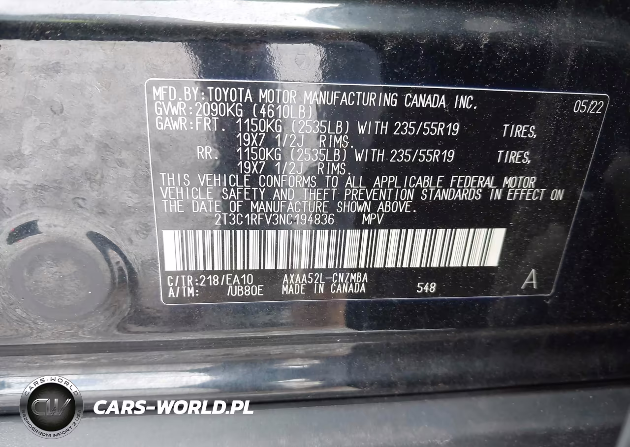 2022 Toyota Rav4 Xle Premium VIN:2T3C1RFV3NC194836 - 9